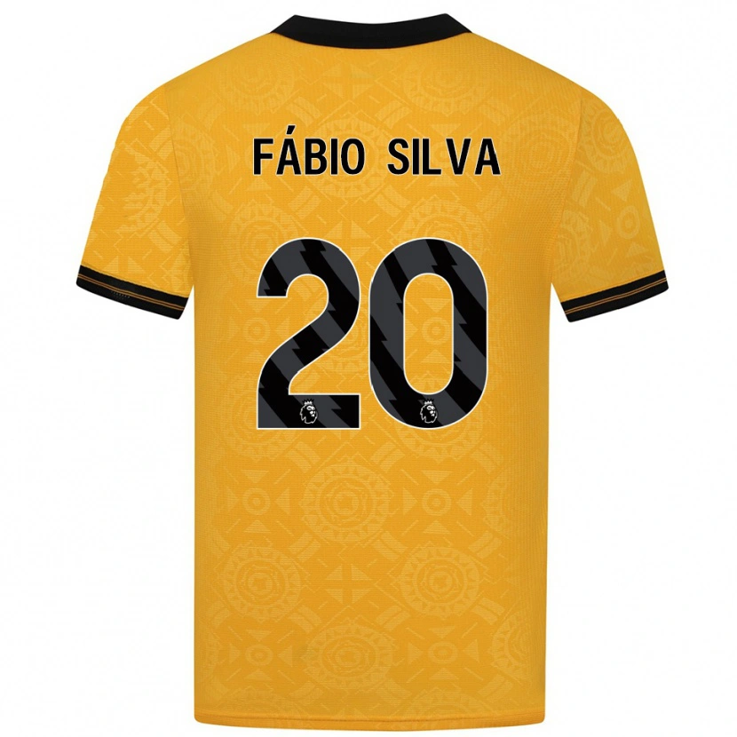 Danxen Criança Camisola Fábio Silva #20 Amarelo Preto Principal 2025/26 Camisa Brasil