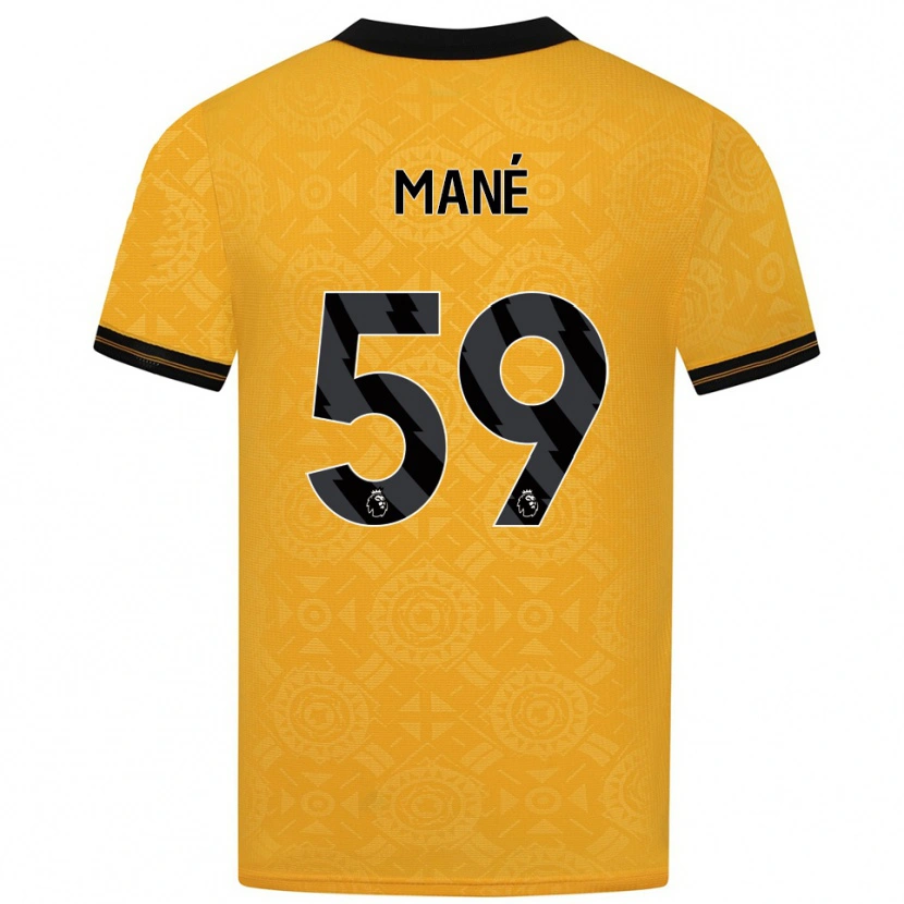 Danxen Criança Camisola Mateus Mané #59 Amarelo Preto Principal 2025/26 Camisa Brasil