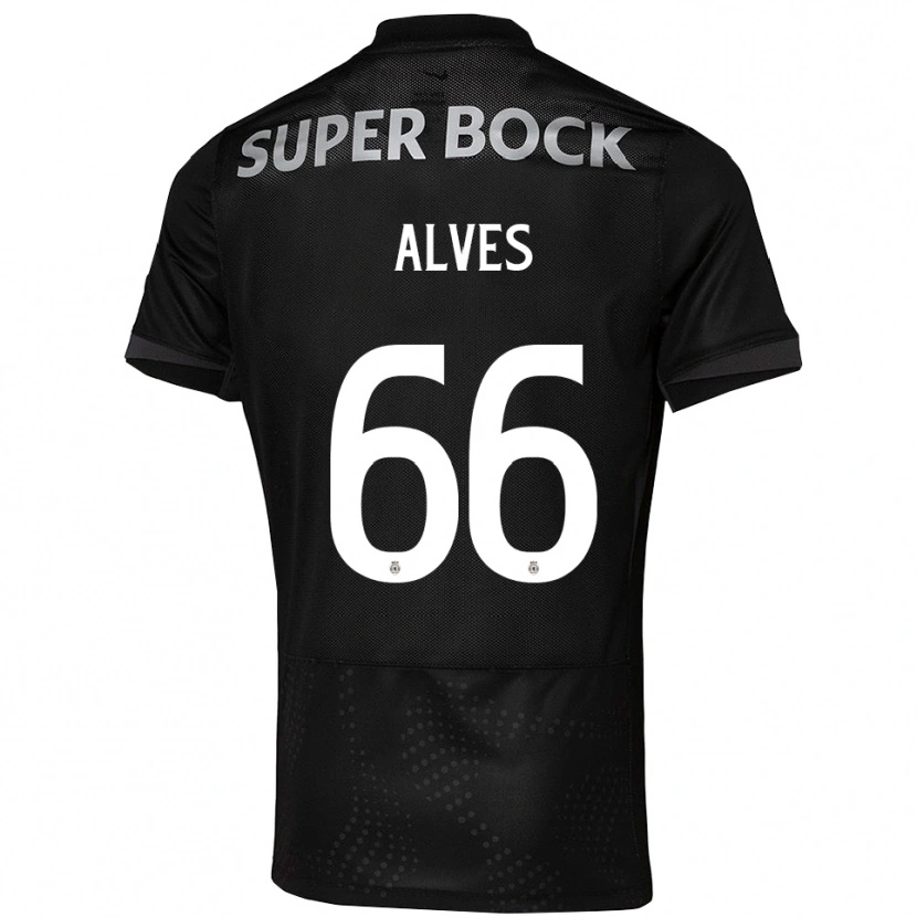Danxen Criança Camisola Miguel Alves #66 Preto Branco Alternativa 2025/26 Camisa Brasil