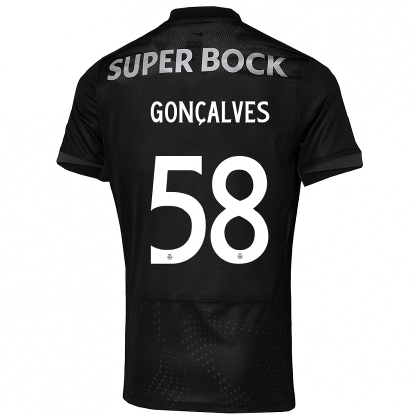 Danxen Criança Camisola Flávio Gonçalves #58 Preto Branco Alternativa 2025/26 Camisa Brasil