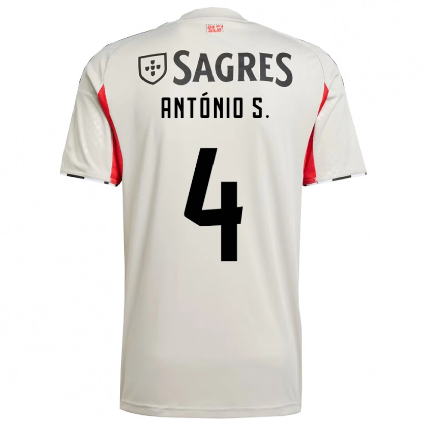Danxen Criança Camisola António Silva #4 Branco Sujo Vermelho Alternativa 2025/26 Camisa Brasil
