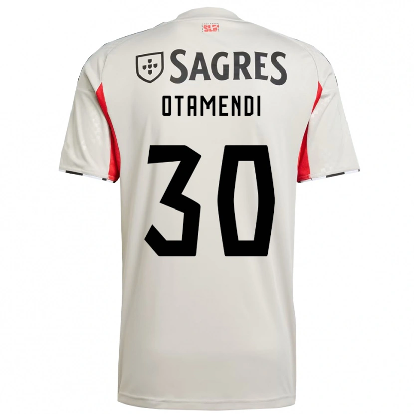 Danxen Criança Camisola Nicolás Otamendi #30 Branco Sujo Vermelho Alternativa 2025/26 Camisa Brasil