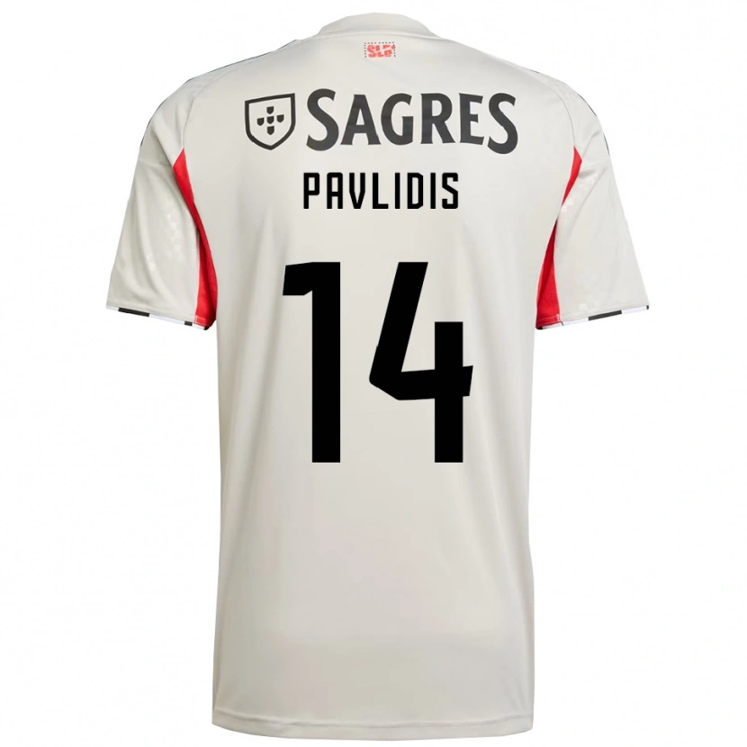Danxen Criança Camisola Vangelis Pavlidis #14 Branco Sujo Vermelho Alternativa 2025/26 Camisa Brasil