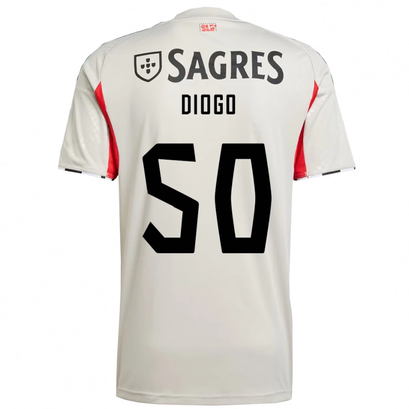 Danxen Criança Camisola Diogo Ferreira #50 Branco Sujo Vermelho Alternativa 2025/26 Camisa Brasil