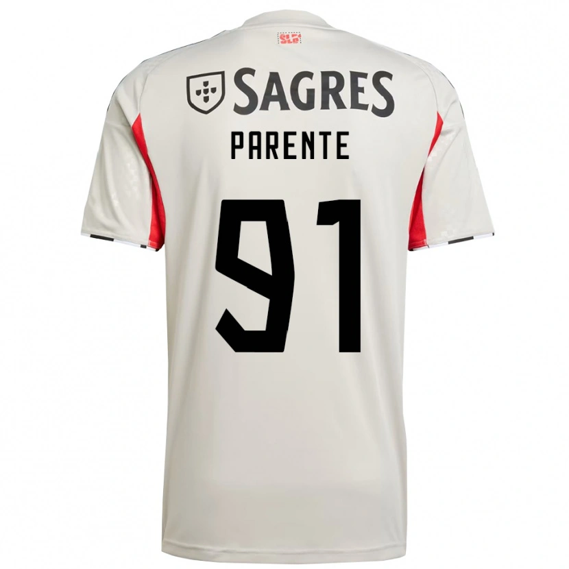 Danxen Criança Camisola Tiago Parente #91 Branco Sujo Vermelho Alternativa 2025/26 Camisa Brasil