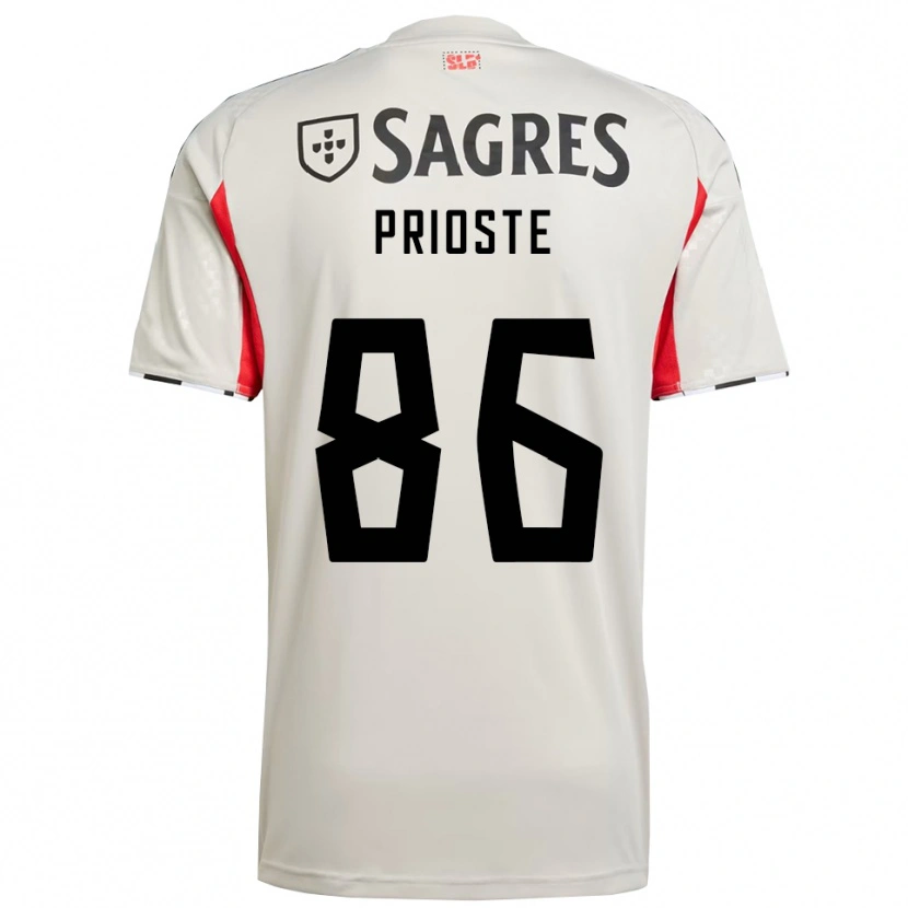 Danxen Criança Camisola Diogo Prioste #86 Branco Sujo Vermelho Alternativa 2025/26 Camisa Brasil