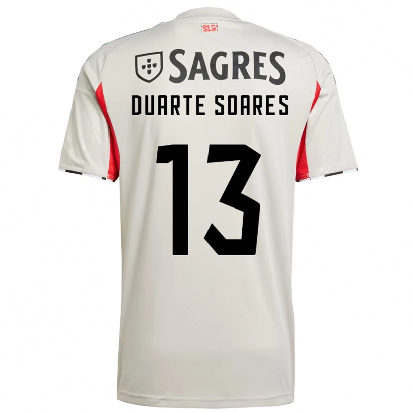 Danxen Criança Camisola Duarte Soares #13 Branco Sujo Vermelho Alternativa 2025/26 Camisa Brasil