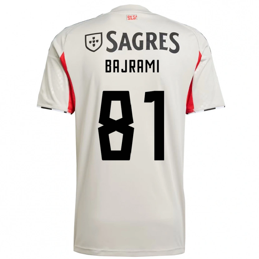 Danxen Criança Camisola Adrian Bajrami #81 Branco Sujo Vermelho Alternativa 2025/26 Camisa Brasil