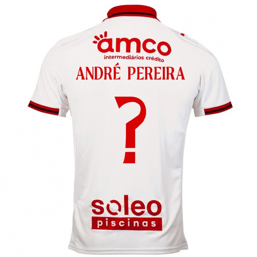 Danxen Criança Camisola João André Pereira #0 Branco Vermelho Alternativa 2025/26 Camisa Brasil