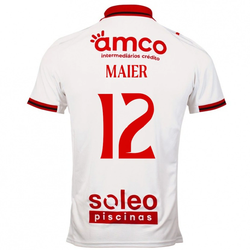 Danxen Criança Camisola Merse Maier #12 Branco Vermelho Alternativa 2025/26 Camisa Brasil