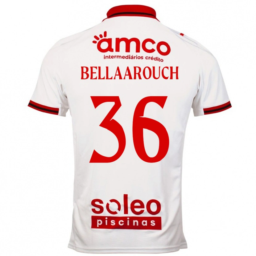 Danxen Criança Camisola Alaa Bellaarouch #36 Branco Vermelho Alternativa 2025/26 Camisa Brasil