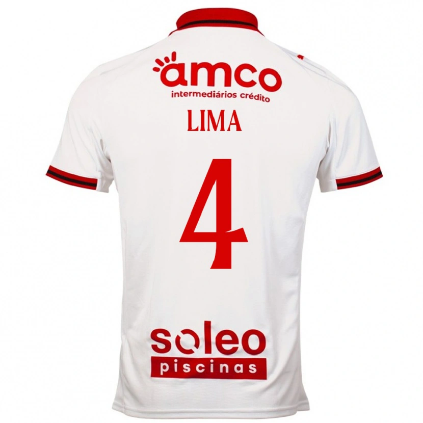 Danxen Criança Camisola Guilherme Lima #4 Branco Vermelho Alternativa 2025/26 Camisa Brasil