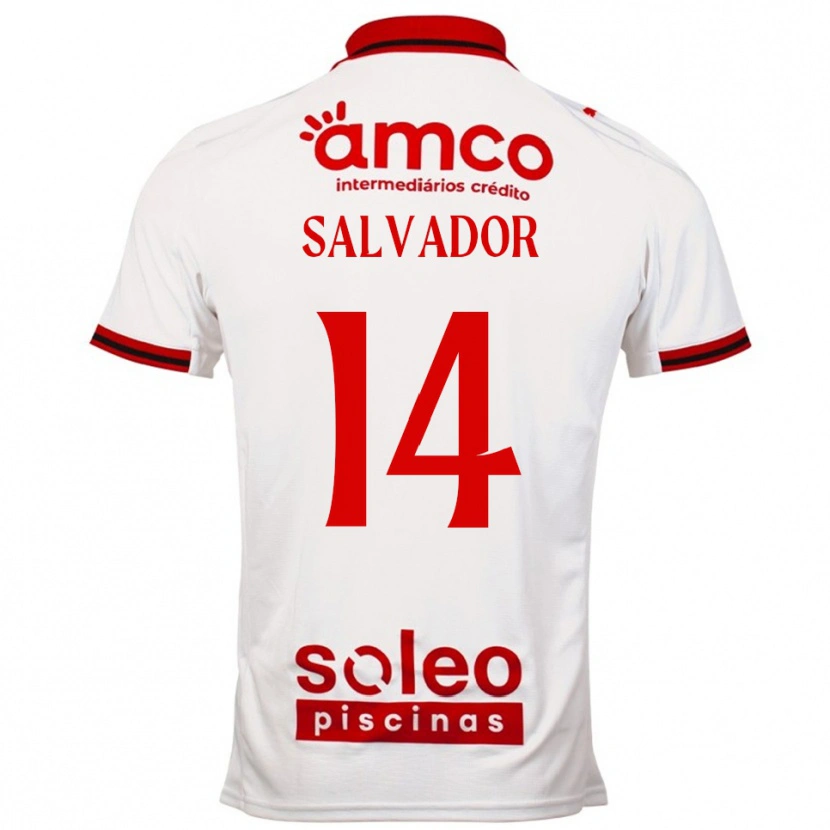 Danxen Criança Camisola João Salvador #14 Branco Vermelho Alternativa 2025/26 Camisa Brasil