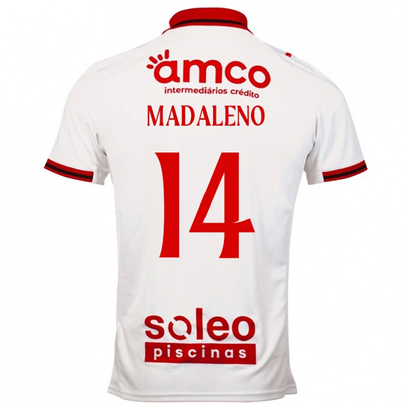 Danxen Criança Camisola Diogo Madaleno #14 Branco Vermelho Alternativa 2025/26 Camisa Brasil