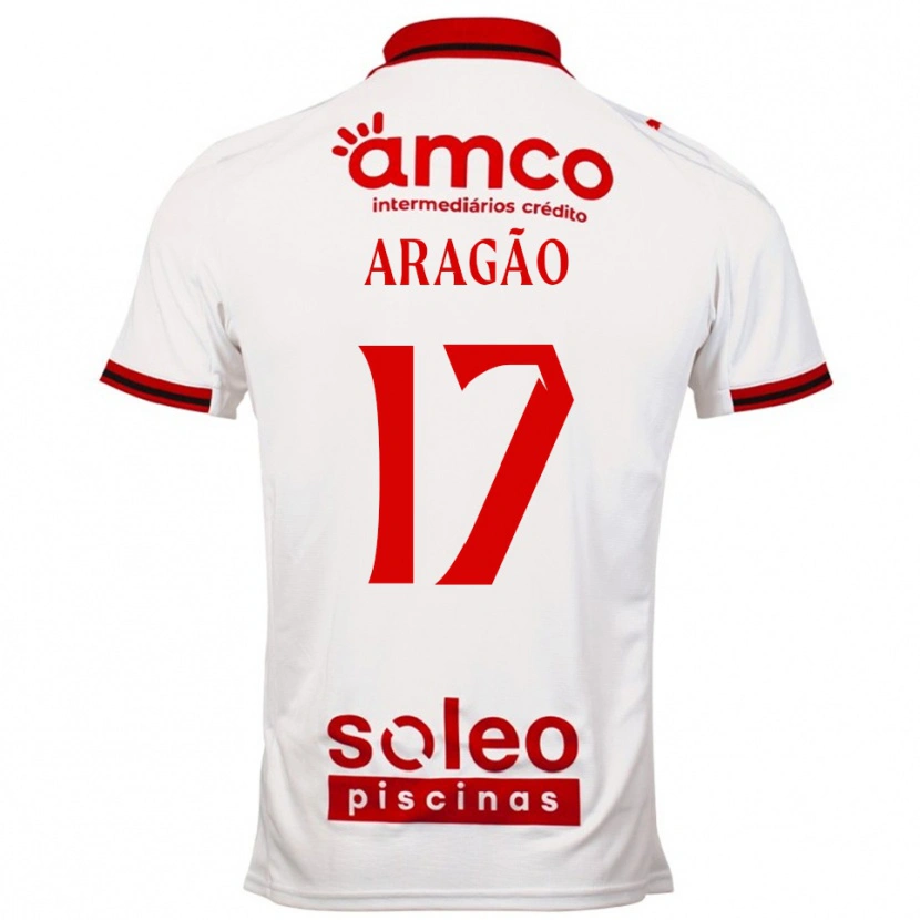 Danxen Criança Camisola João Aragão #17 Branco Vermelho Alternativa 2025/26 Camisa Brasil