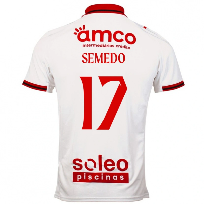Danxen Criança Camisola Afonso Semedo #17 Branco Vermelho Alternativa 2025/26 Camisa Brasil
