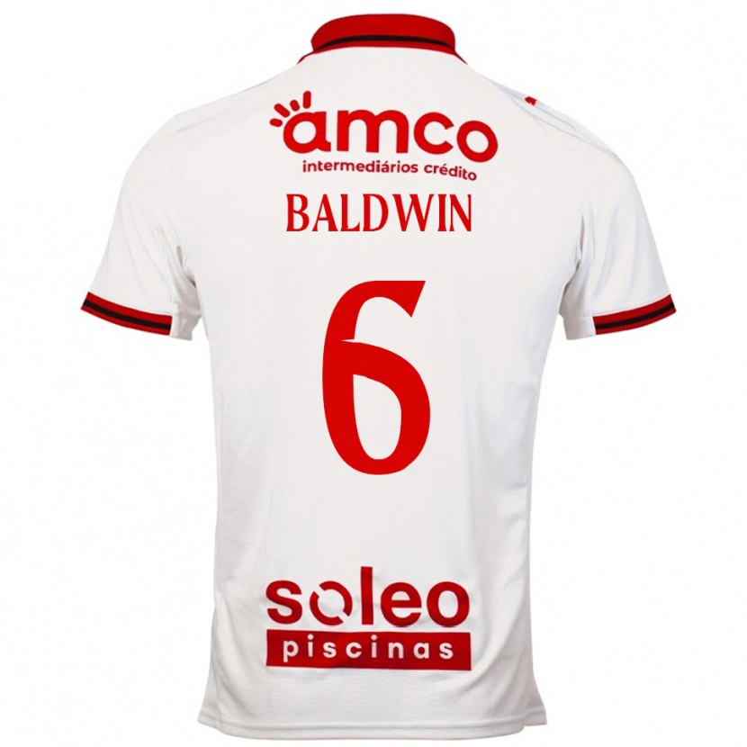 Danxen Criança Camisola Carlyn Baldwin #6 Branco Vermelho Alternativa 2025/26 Camisa Brasil