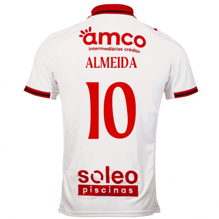 Danxen Criança Camisola Vitória Almeida #10 Branco Vermelho Alternativa 2025/26 Camisa Brasil