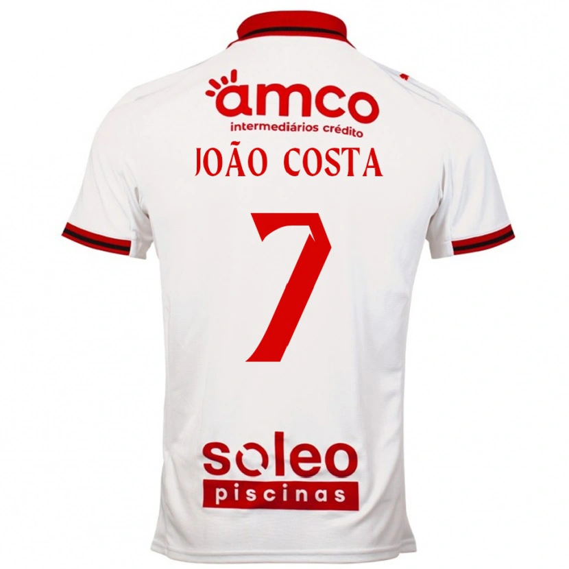 Danxen Criança Camisola João Costa #7 Branco Vermelho Alternativa 2025/26 Camisa Brasil