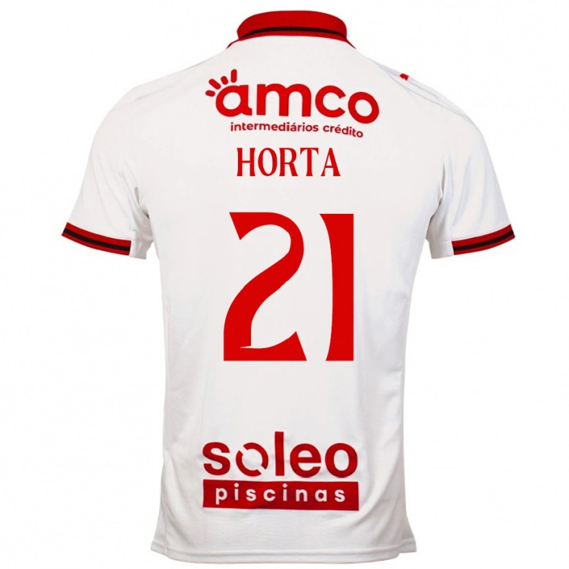 Danxen Criança Camisola Ricardo Horta #21 Branco Vermelho Alternativa 2025/26 Camisa Brasil