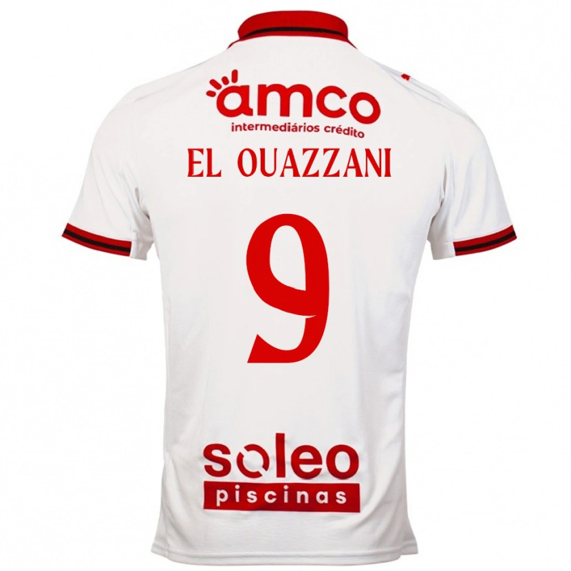 Danxen Criança Camisola Amine El Ouazzani #9 Branco Vermelho Alternativa 2025/26 Camisa Brasil
