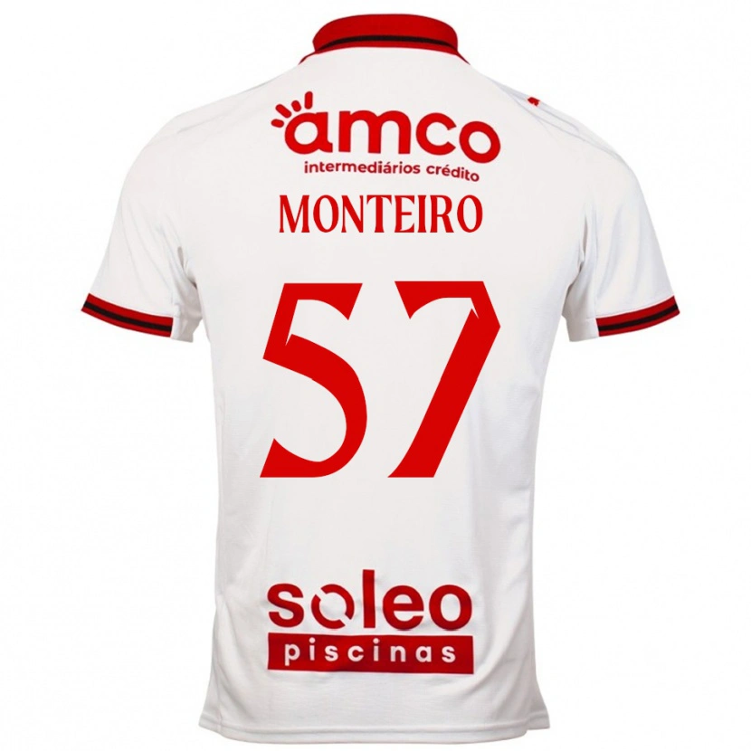 Danxen Criança Camisola Jordan Monteiro #57 Branco Vermelho Alternativa 2025/26 Camisa Brasil