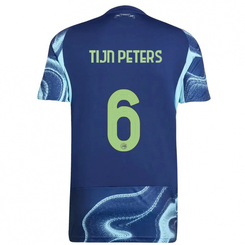 Danxen Criança Camisola Tijn Peters #6 Marinho Azul Celeste Alternativa 2025/26 Camisa Brasil