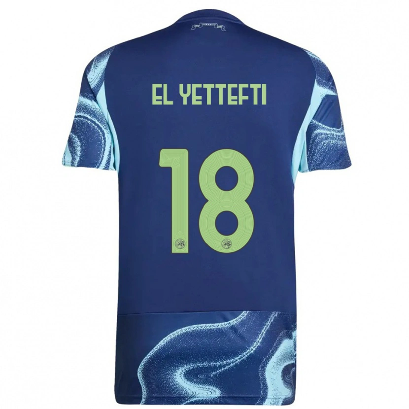 Danxen Criança Camisola Adil Amghar El Yettefti #18 Marinho Azul Celeste Alternativa 2025/26 Camisa Brasil