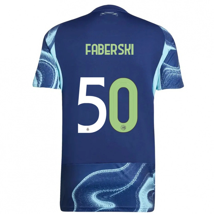 Danxen Criança Camisola Jan Faberski #50 Marinho Azul Celeste Alternativa 2025/26 Camisa Brasil