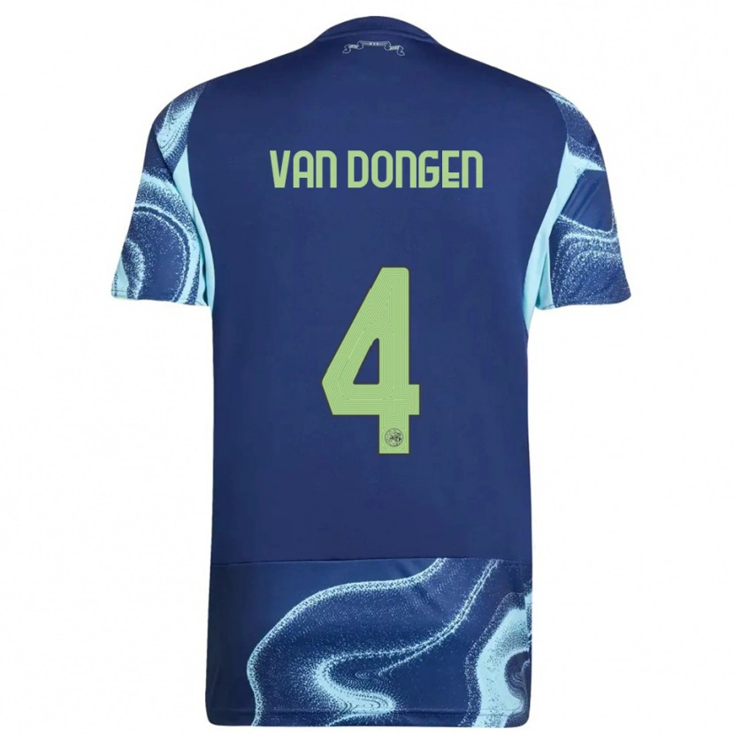 Danxen Criança Camisola Bram Van Dongen #4 Marinho Azul Celeste Alternativa 2025/26 Camisa Brasil