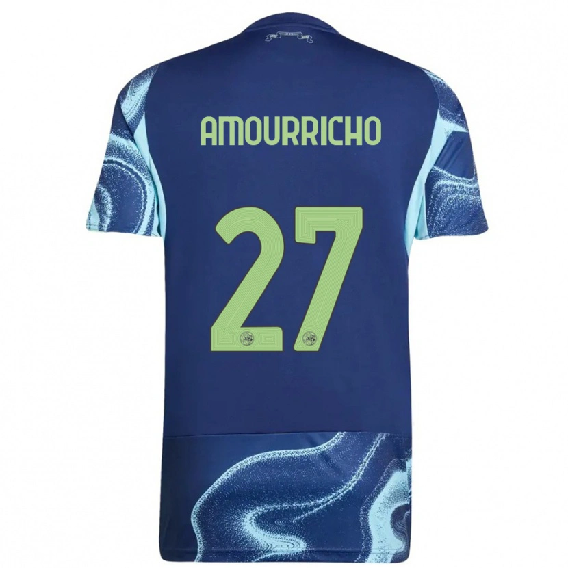 Danxen Criança Camisola Amourricho Van Axel Dongen #27 Marinho Azul Celeste Alternativa 2025/26 Camisa Brasil