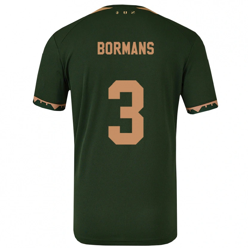 Danxen Criança Camisola Merel Bormans #3 Verde Dourado Alternativa 2025/26 Camisa Brasil