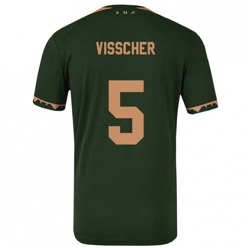 Danxen Criança Camisola Amber Visscher #5 Verde Dourado Alternativa 2025/26 Camisa Brasil