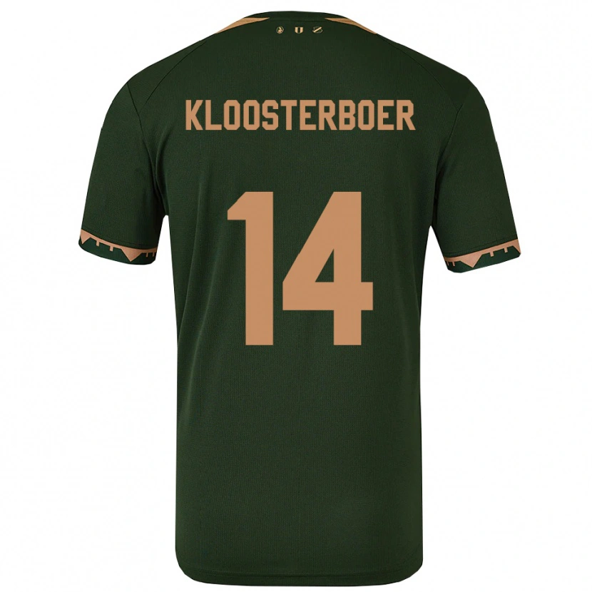 Danxen Criança Camisola Per Kloosterboer #14 Verde Dourado Alternativa 2025/26 Camisa Brasil