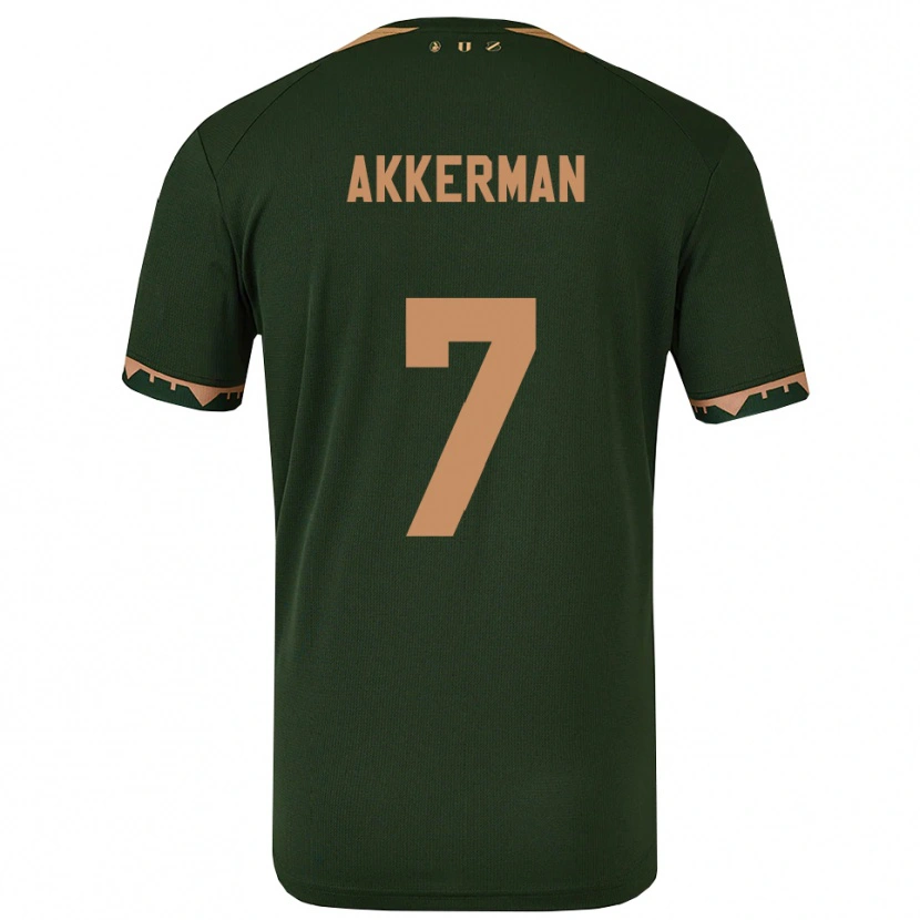 Danxen Criança Camisola Mees Akkerman #7 Verde Dourado Alternativa 2025/26 Camisa Brasil