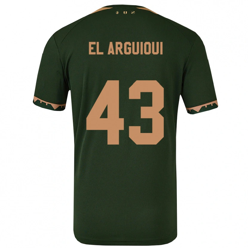 Danxen Criança Camisola Rafik El Arguioui #43 Verde Dourado Alternativa 2025/26 Camisa Brasil