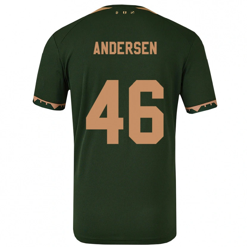 Danxen Criança Camisola Silas Andersen #46 Verde Dourado Alternativa 2025/26 Camisa Brasil