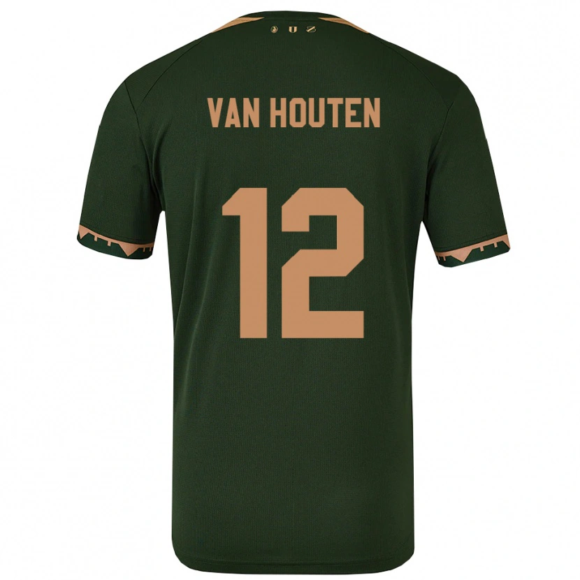 Danxen Criança Camisola Dylan Van Houten #12 Verde Dourado Alternativa 2025/26 Camisa Brasil