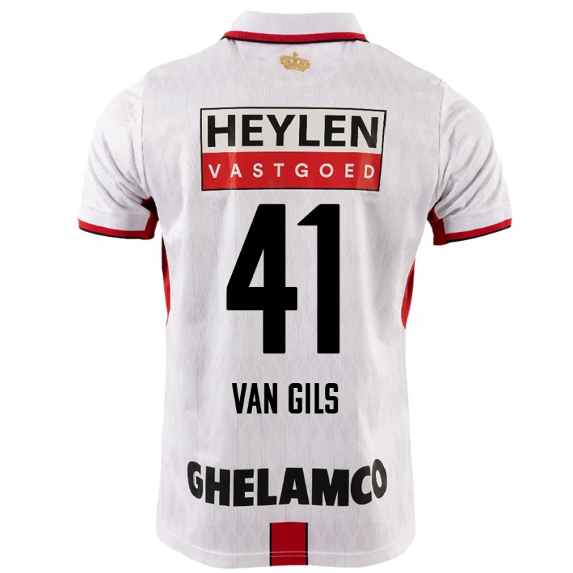 Danxen Criança Camisola Mathis Van Gils #41 Branco Vermelho Alternativa 2025/26 Camisa Brasil