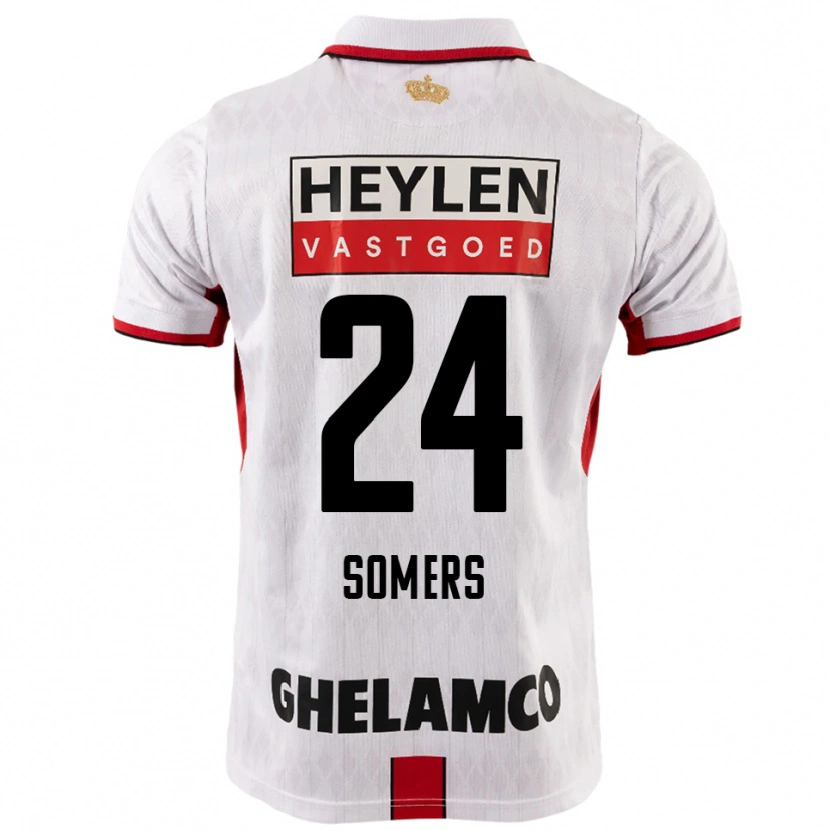 Danxen Criança Camisola Thibo Somers #24 Branco Vermelho Alternativa 2025/26 Camisa Brasil
