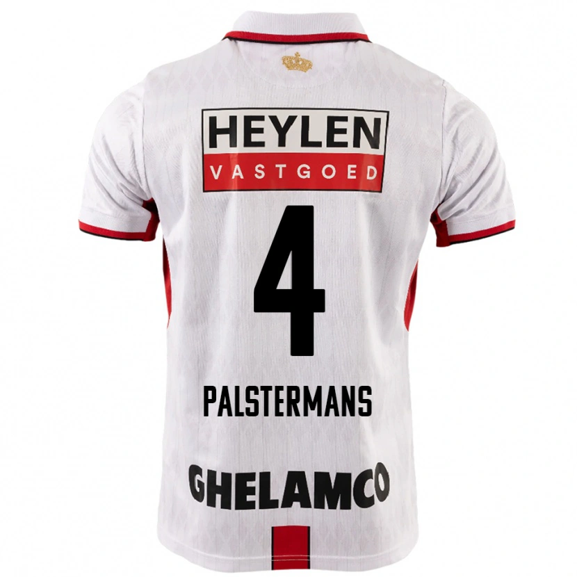 Danxen Criança Camisola Jasper Palstermans #4 Branco Vermelho Alternativa 2025/26 Camisa Brasil