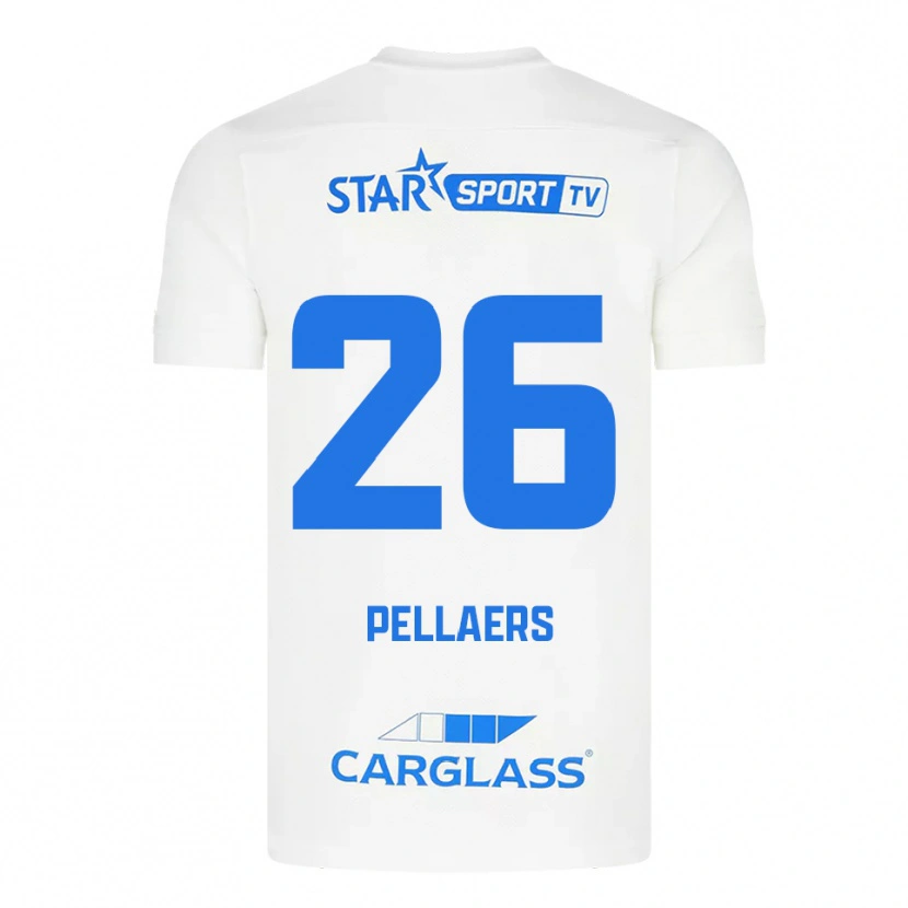 Danxen Criança Camisola Amanuel Pellaers #26 Branco Azul Alternativa 2025/26 Camisa Brasil