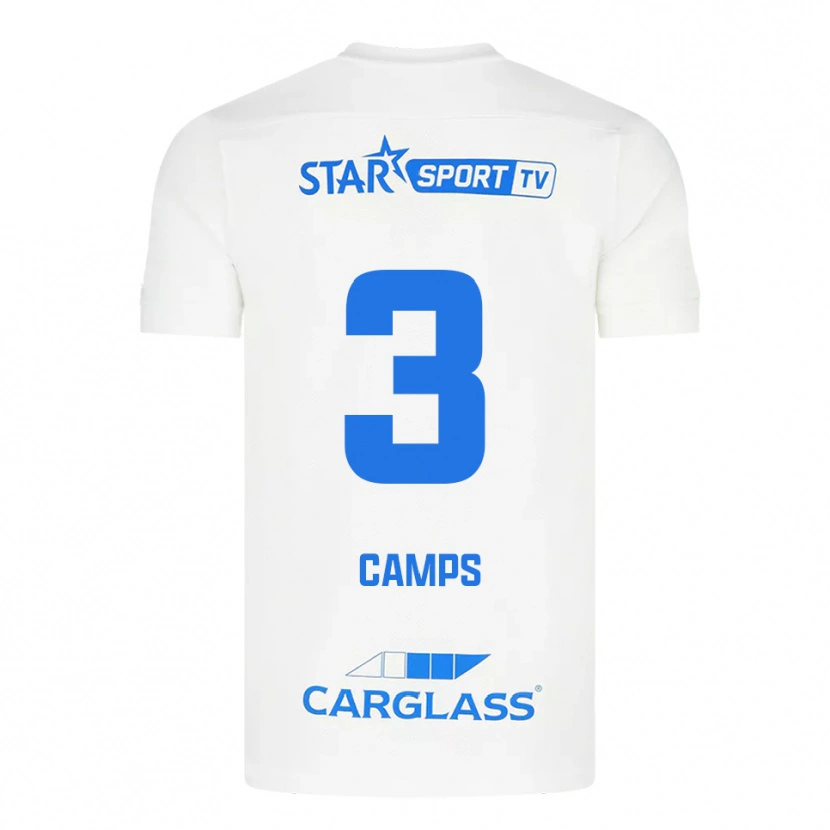 Danxen Criança Camisola Romy Camps #3 Branco Azul Alternativa 2025/26 Camisa Brasil