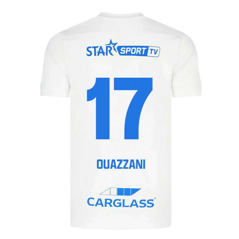 Danxen Criança Camisola Fady Ouazzani #17 Branco Azul Alternativa 2025/26 Camisa Brasil