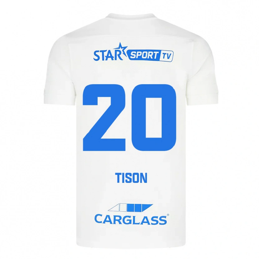 Danxen Criança Camisola Charlotte Tison #20 Branco Azul Alternativa 2025/26 Camisa Brasil