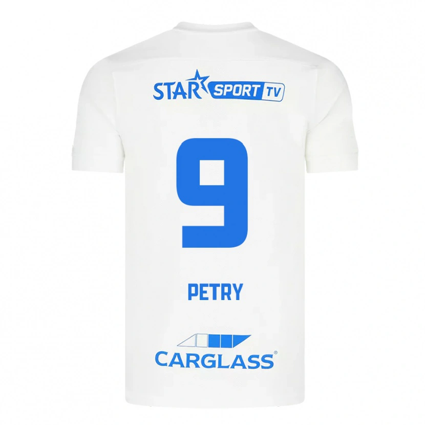 Danxen Criança Camisola Lisa Petry #9 Branco Azul Alternativa 2025/26 Camisa Brasil