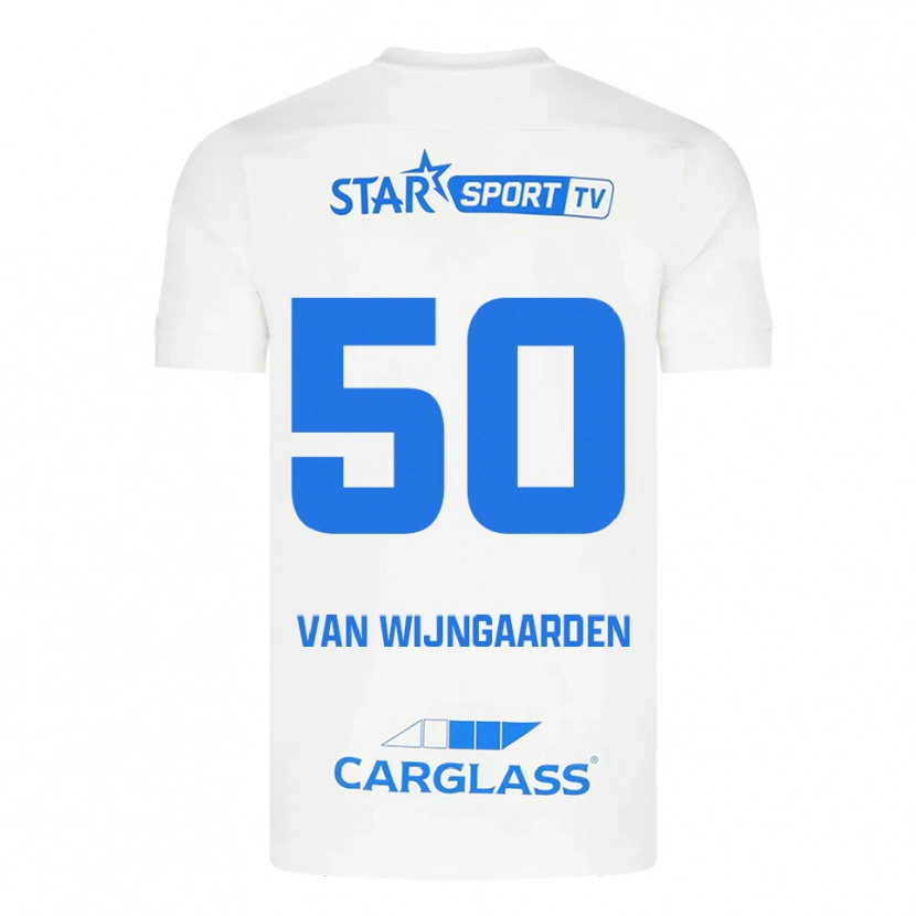 Danxen Criança Camisola Maren Van Wijngaarden #50 Branco Azul Alternativa 2025/26 Camisa Brasil