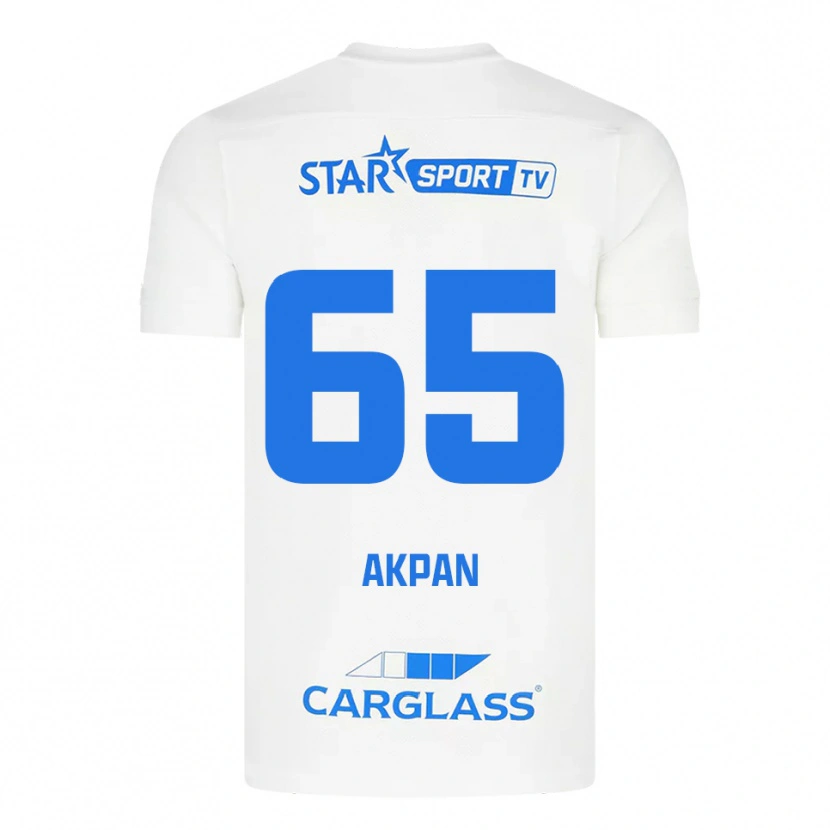 Danxen Criança Camisola Christian Akpan #65 Branco Azul Alternativa 2025/26 Camisa Brasil
