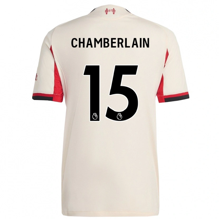 Danxen Criança Camisola Alex Oxlade Chamberlain #15 Branco Preto Alternativa 2025/26 Camisa Brasil
