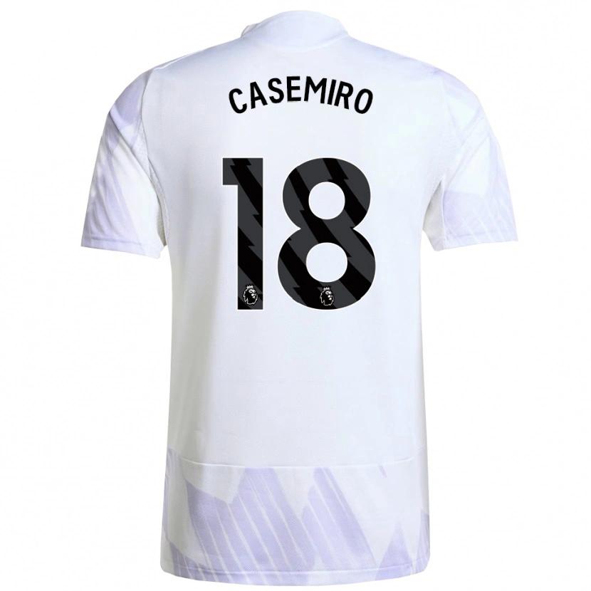 Danxen Criança Camisola Casemiro #18 Branco Roxo Roxo Alternativa 2025/26 Camisa Brasil